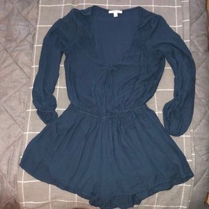 Navy blue long sleeve romper